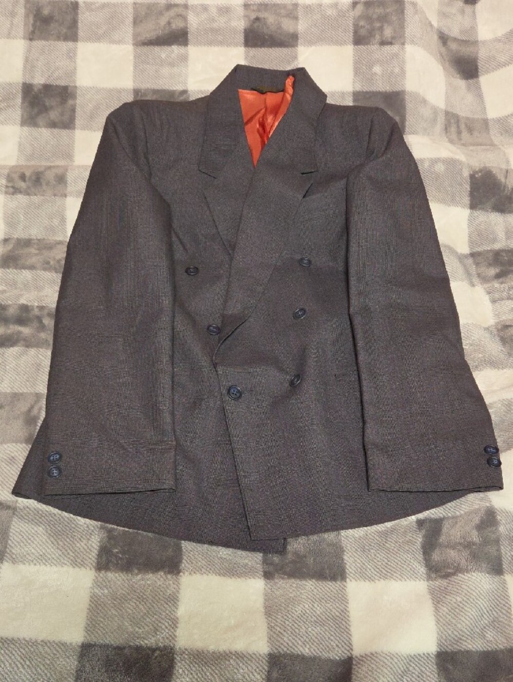 Reniew 14R Vintage Gray Sport Coat with Orange Lining - Picture 3 of 6
